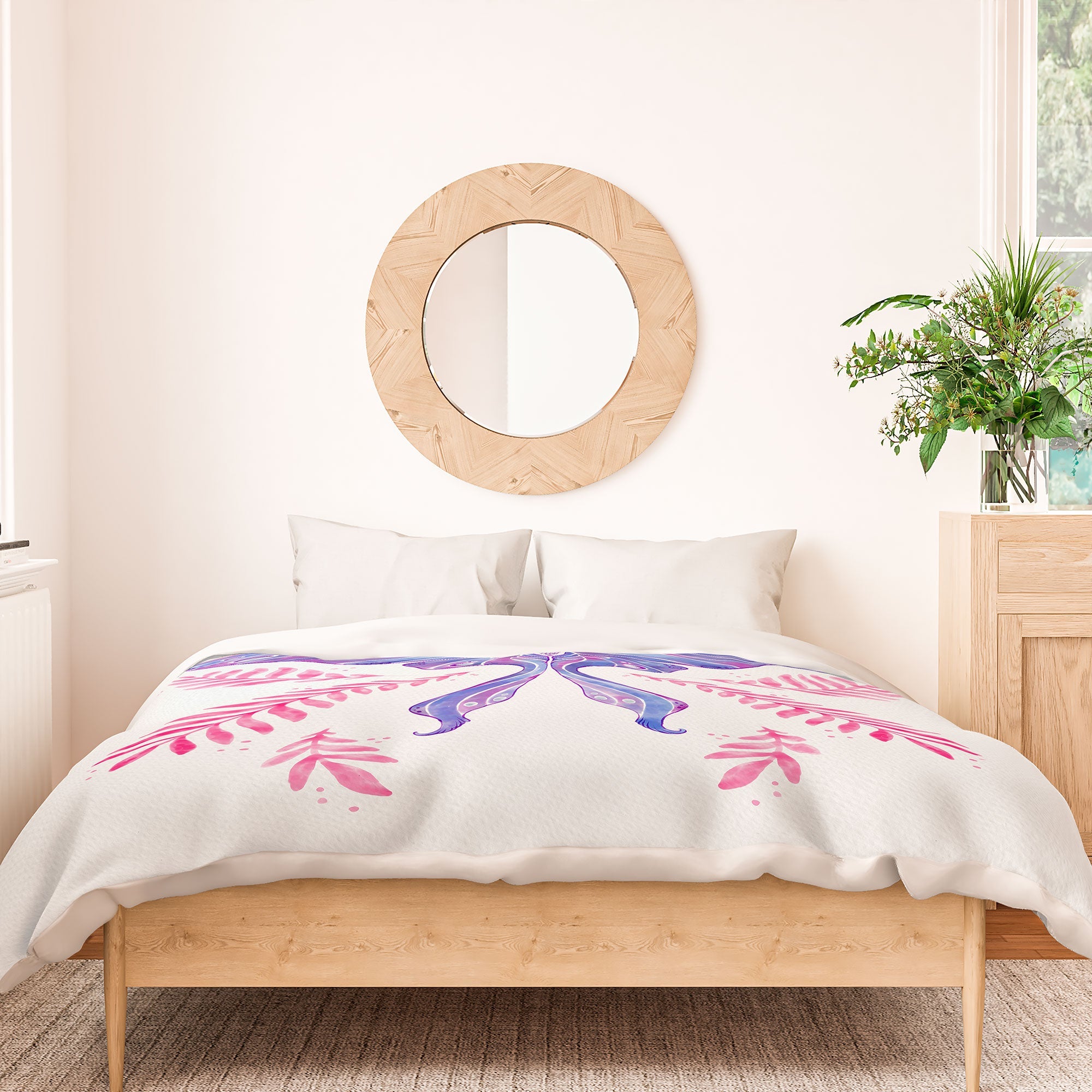 Avenie Luna Moth Blue Violet Duvet Cover
