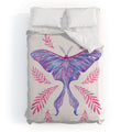 Avenie Luna Moth Blue Violet Duvet Cover