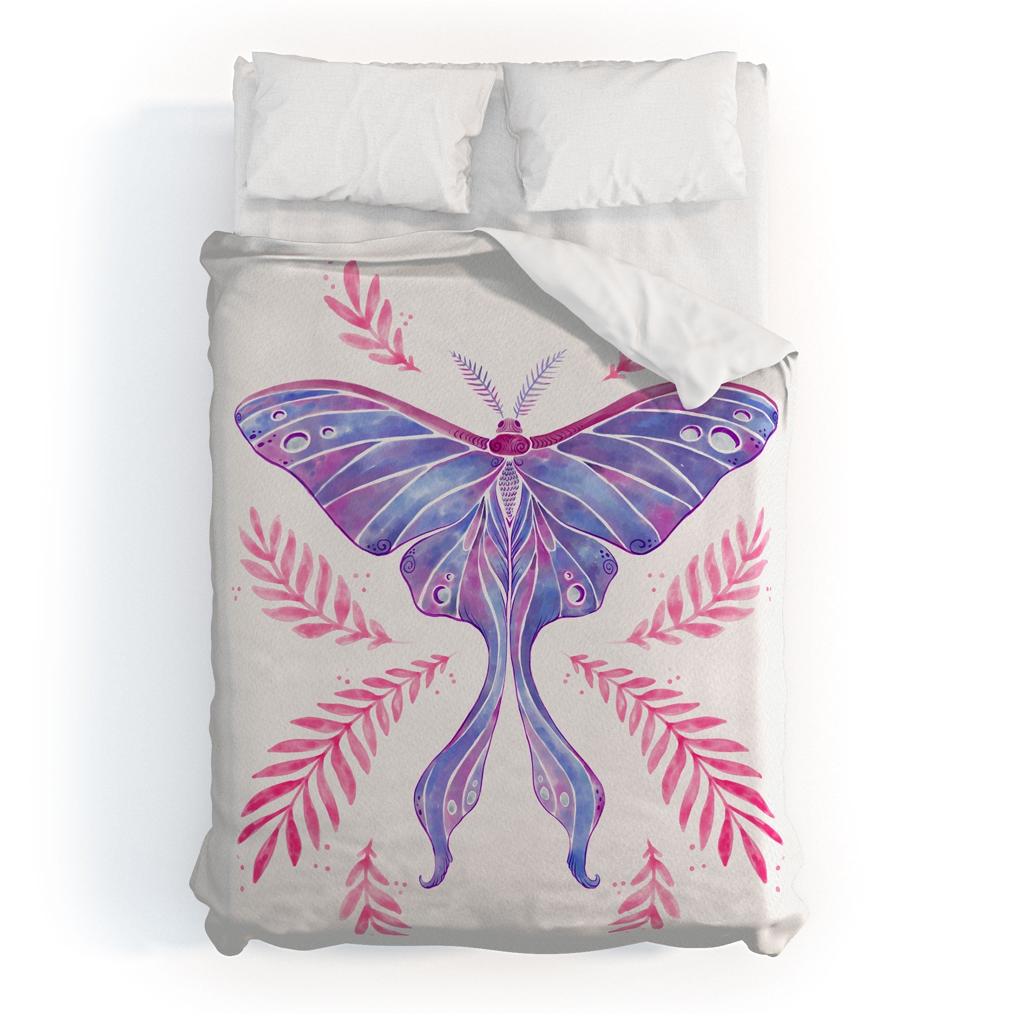 Avenie Luna Moth Blue Violet Duvet Cover