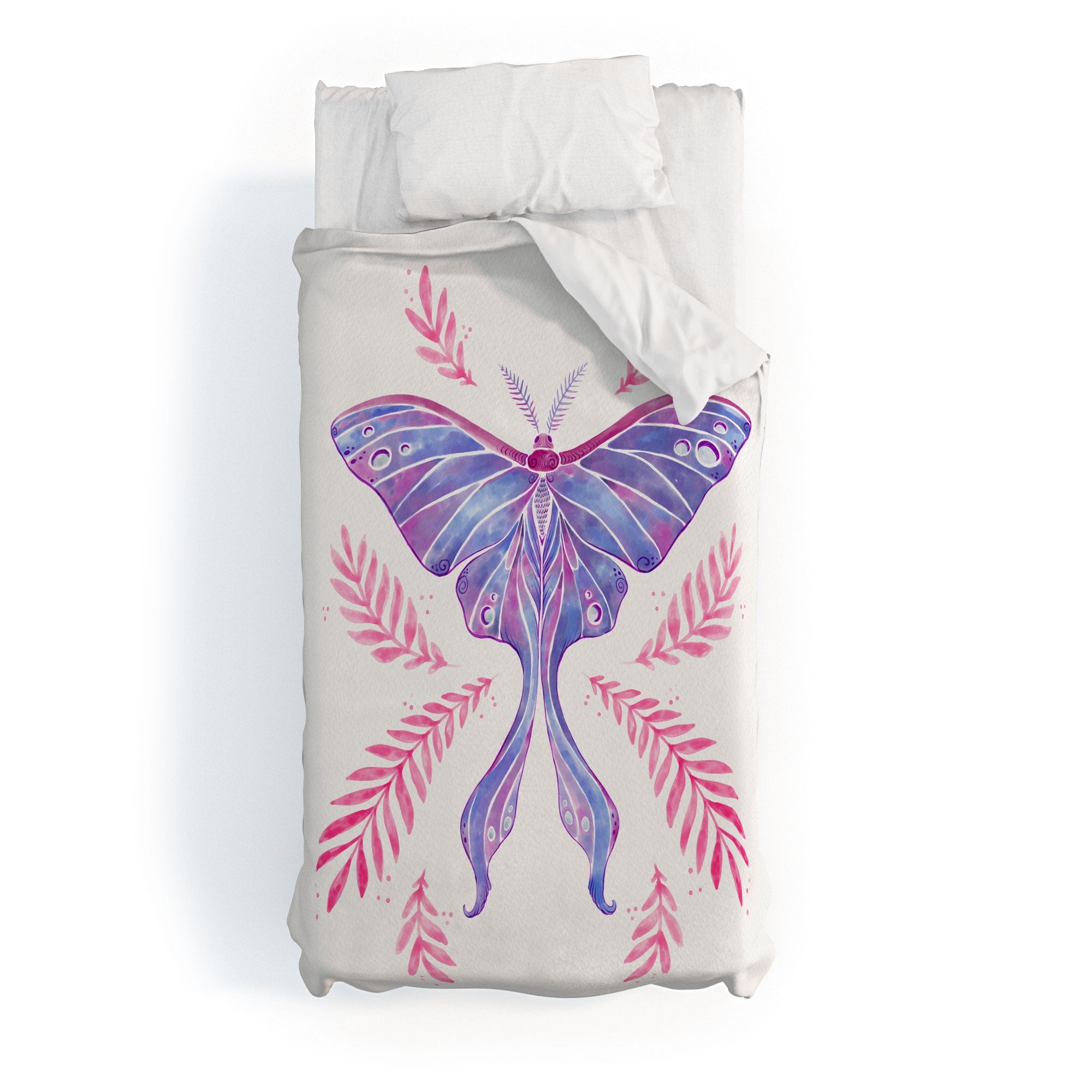 Avenie Luna Moth Blue Violet Duvet Cover