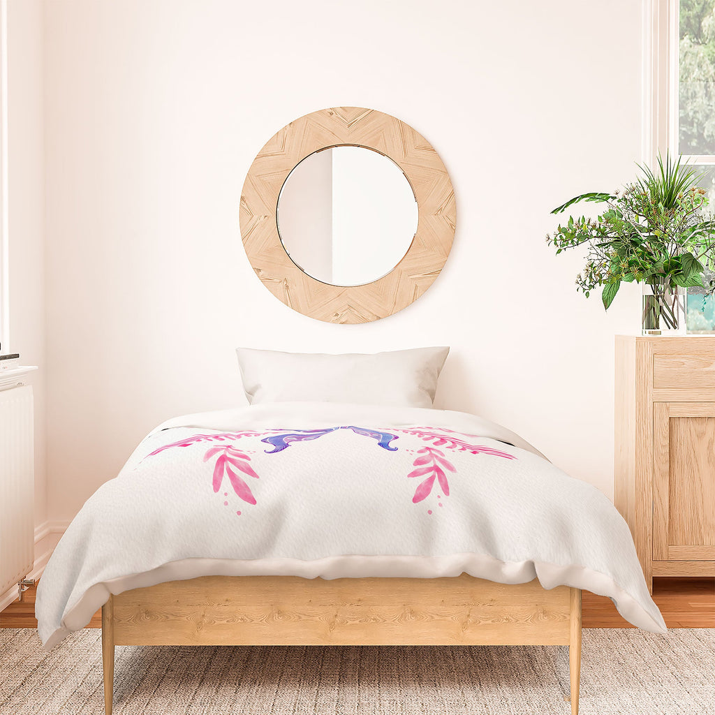 Avenie Luna Moth Blue Violet Duvet Cover