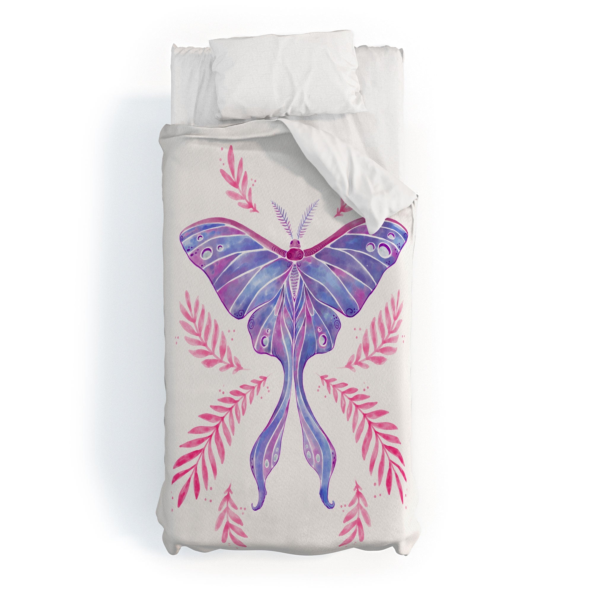 Avenie Luna Moth Blue Violet Duvet Cover