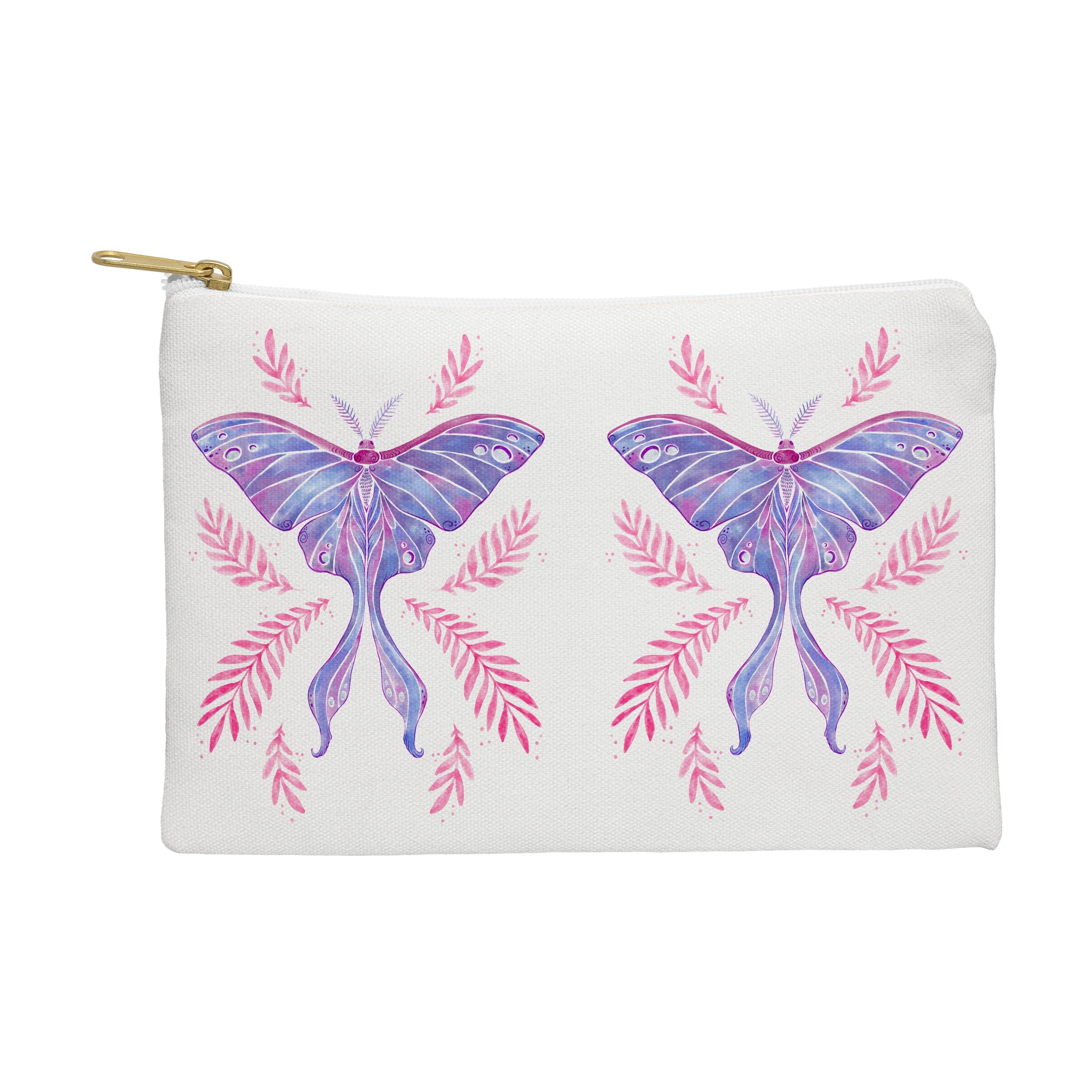 Avenie Luna Moth Blue Violet Pouch