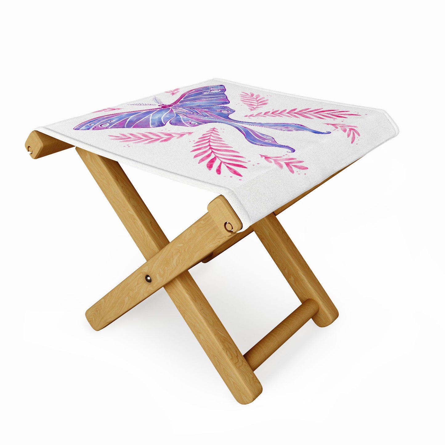 Avenie Luna Moth Blue Violet Folding Stool