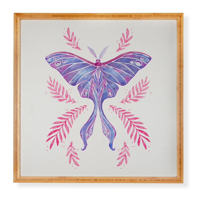 Avenie Luna Moth Blue Violet Framed Wall Art
