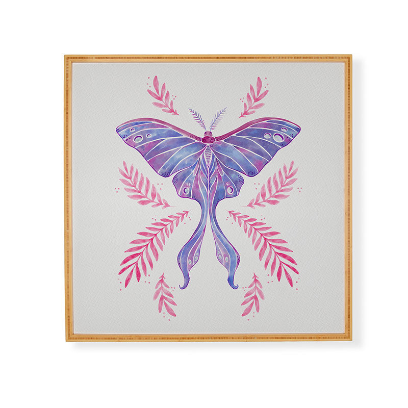 Avenie Luna Moth Blue Violet Framed Wall Art
