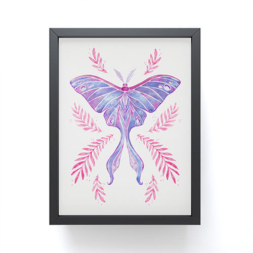 Avenie Luna Moth Blue Violet Framed Mini Art Print