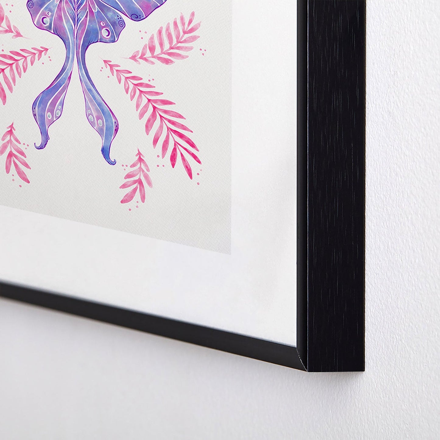 Avenie Luna Moth Blue Violet Metal Framed Art Print