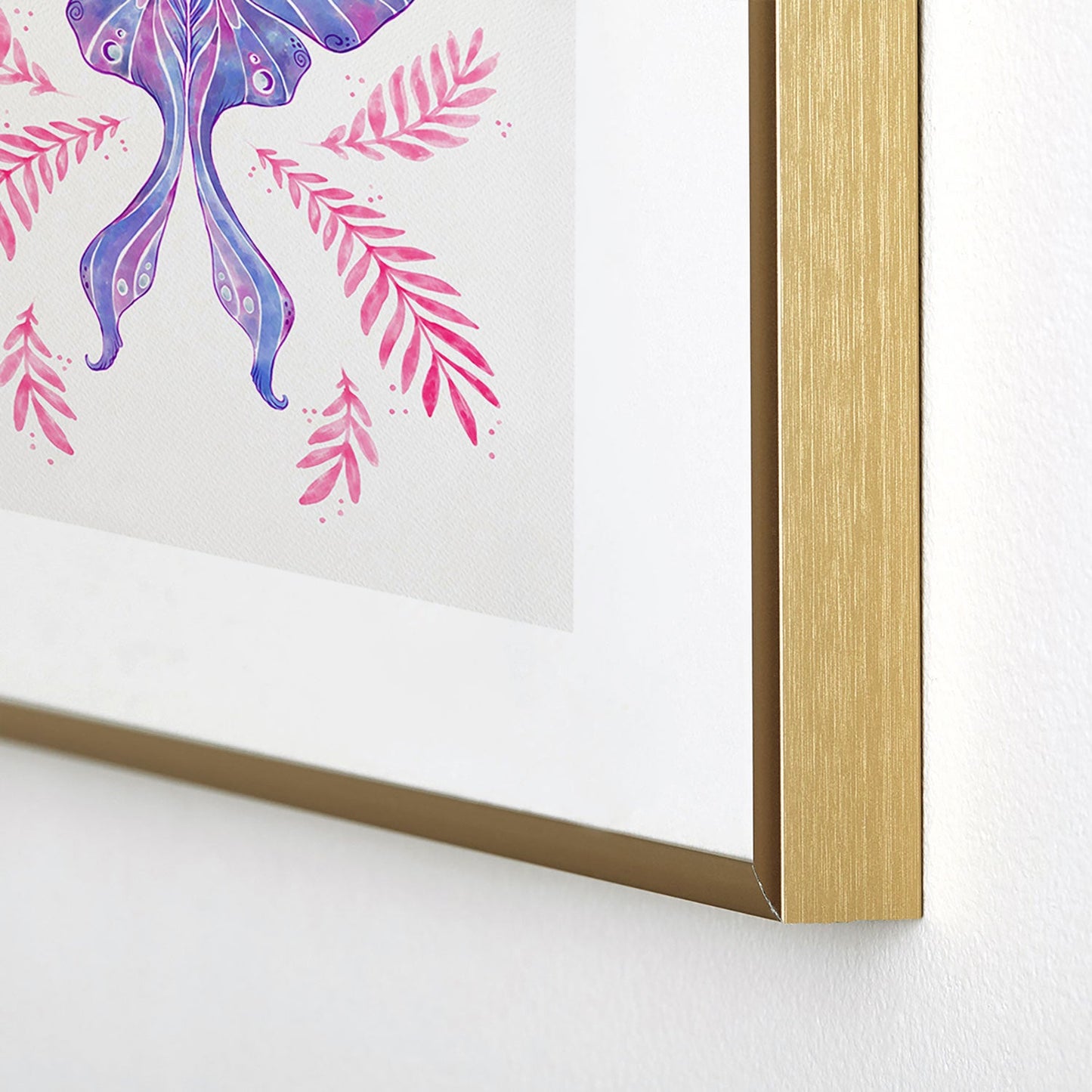 Avenie Luna Moth Blue Violet Metal Framed Art Print