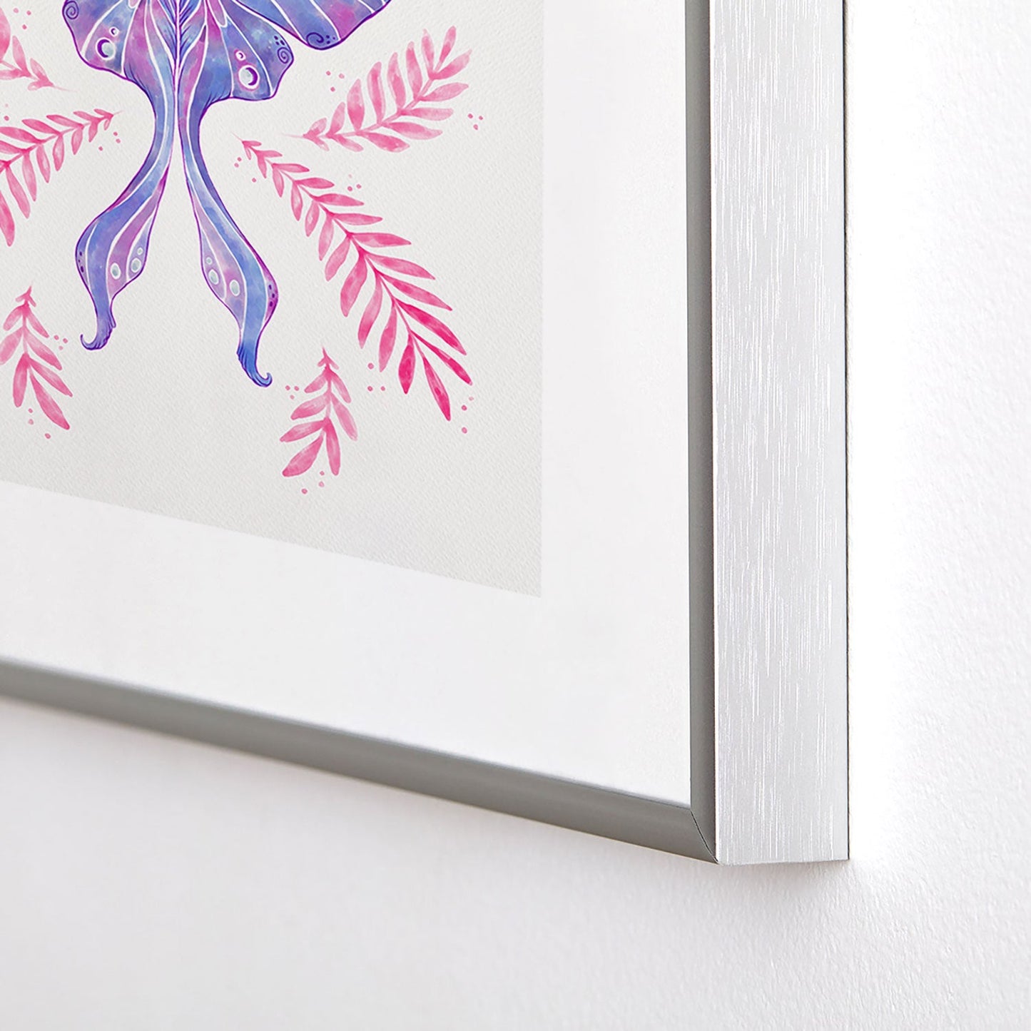 Avenie Luna Moth Blue Violet Metal Framed Art Print