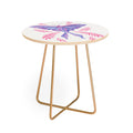 Avenie Luna Moth Blue Violet Round Side Table