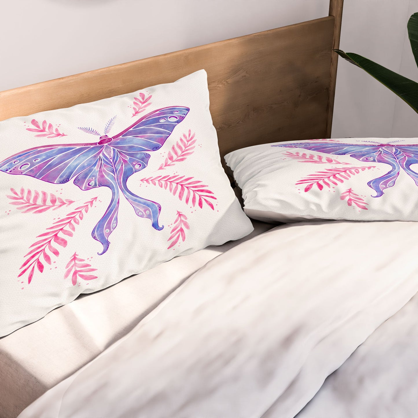 Avenie Luna Moth Blue Violet Pillow Shams