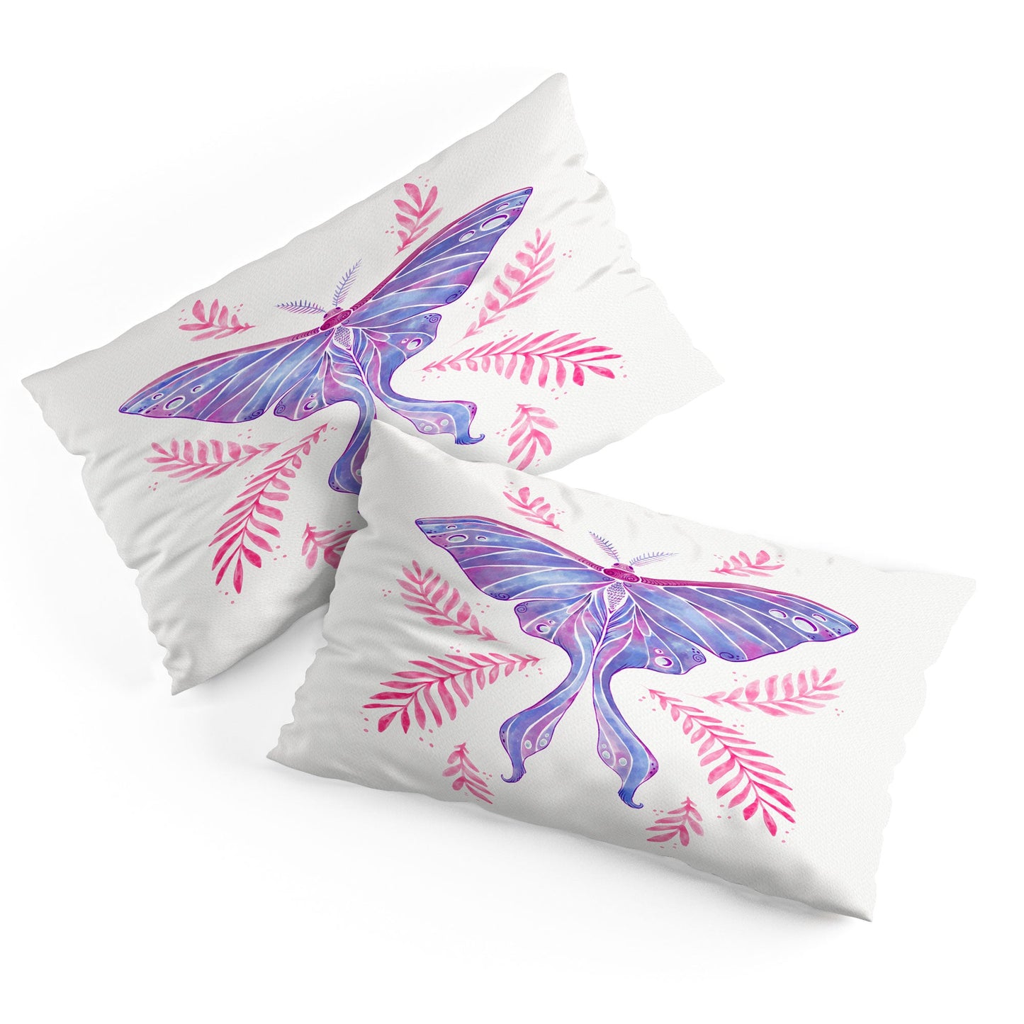 Avenie Luna Moth Blue Violet Pillow Shams