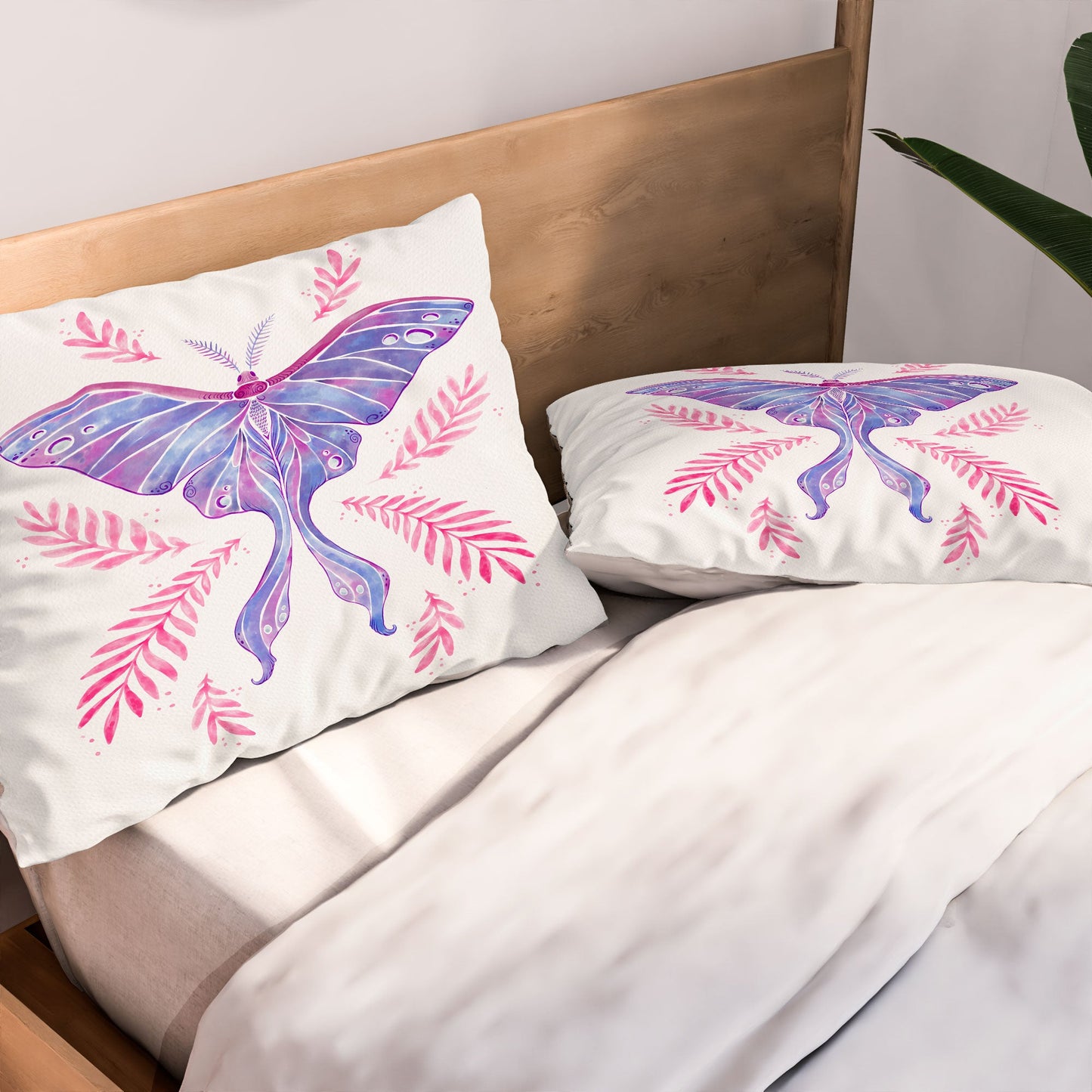 Avenie Luna Moth Blue Violet Pillow Shams