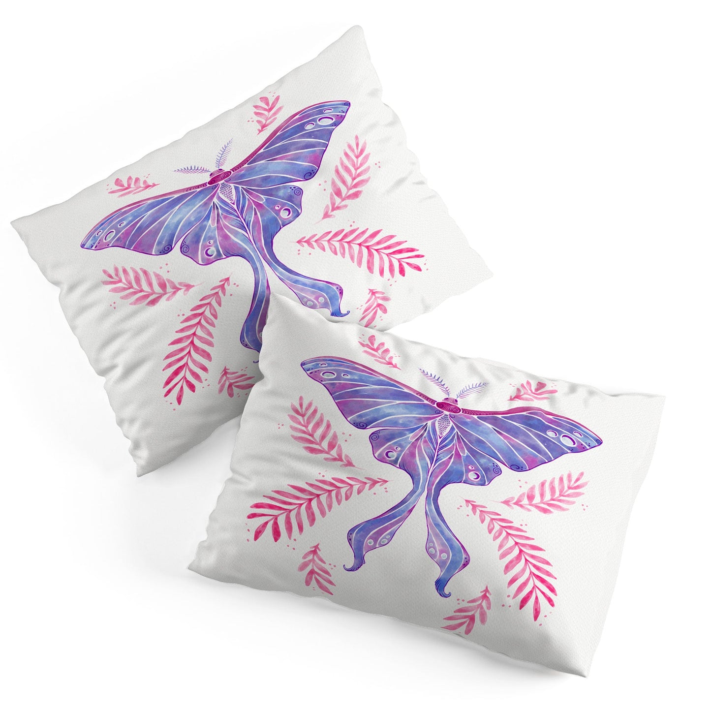 Avenie Luna Moth Blue Violet Pillow Shams