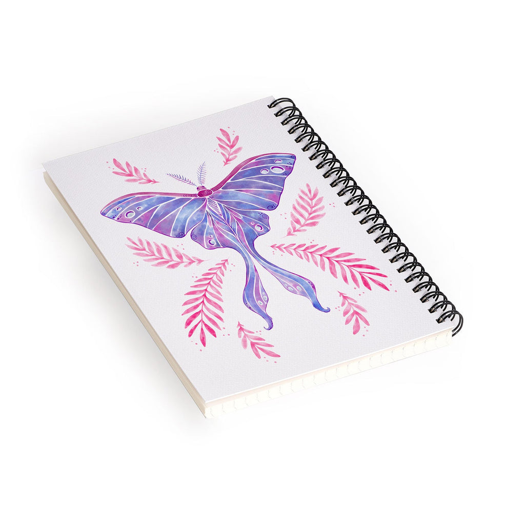 Avenie Luna Moth Blue Violet Spiral Notebook