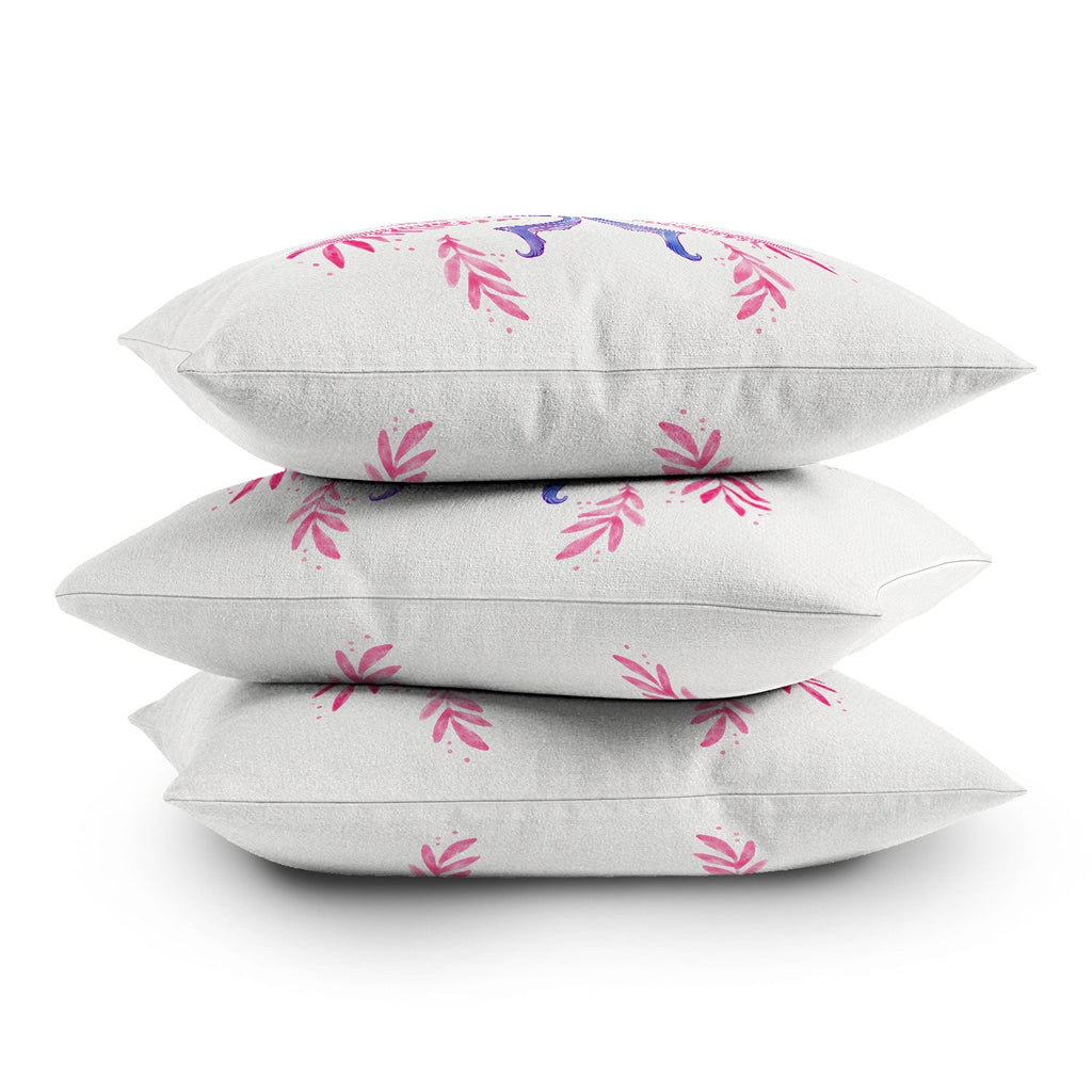 Avenie Luna Moth Blue Violet Throw Pillow