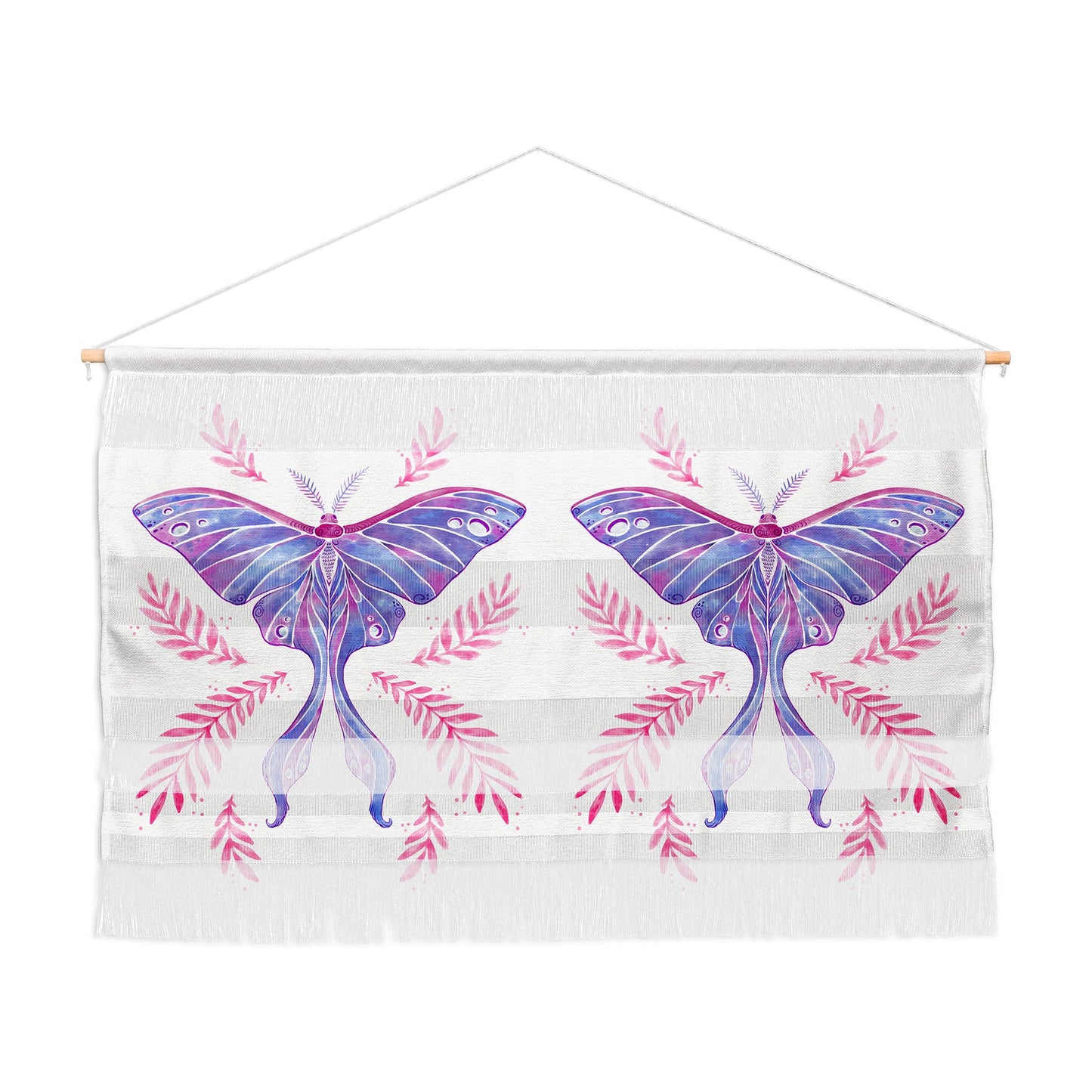 Avenie Luna Moth Blue Violet Wall Hanging Landscape