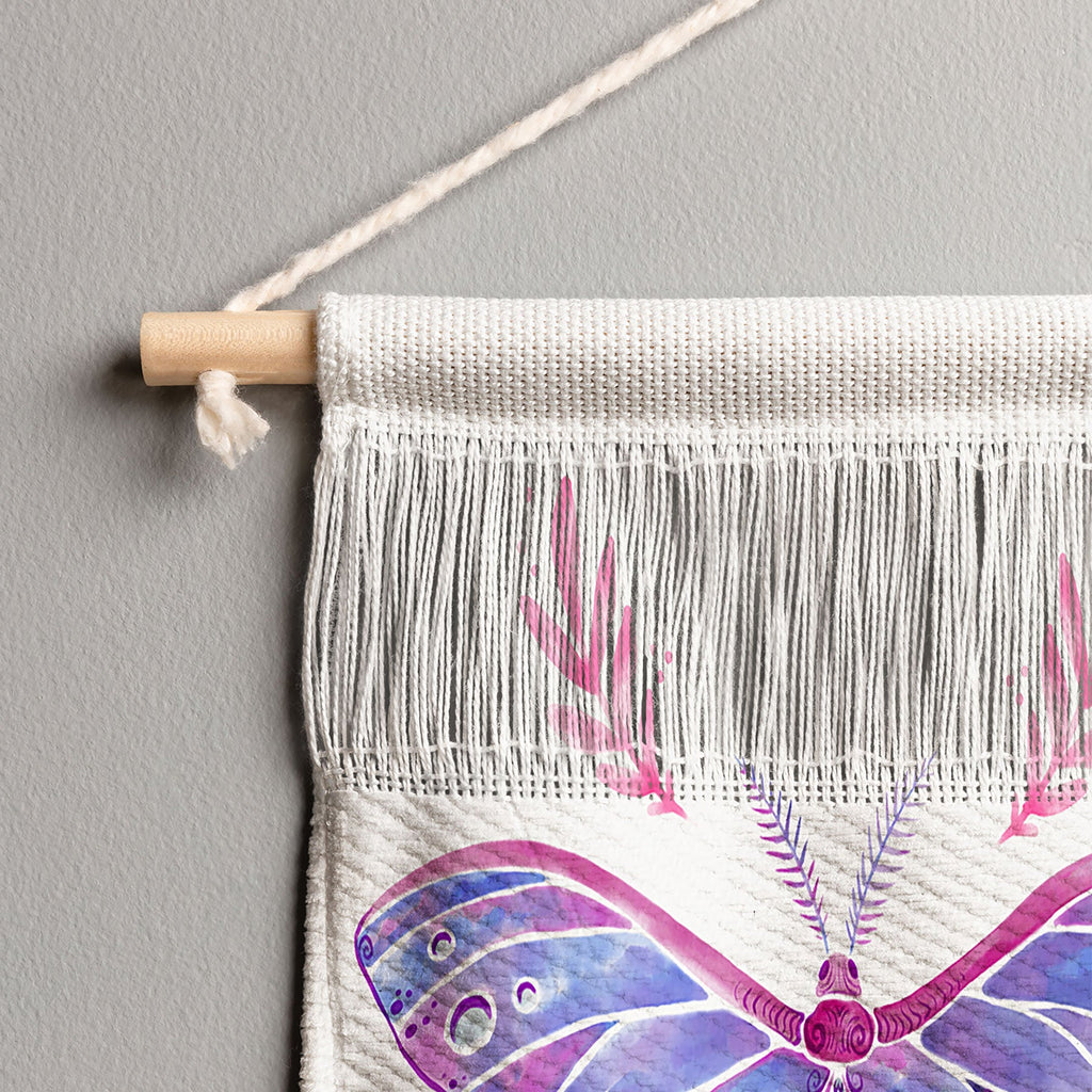 Avenie Luna Moth Blue Violet Wall Hanging Portrait