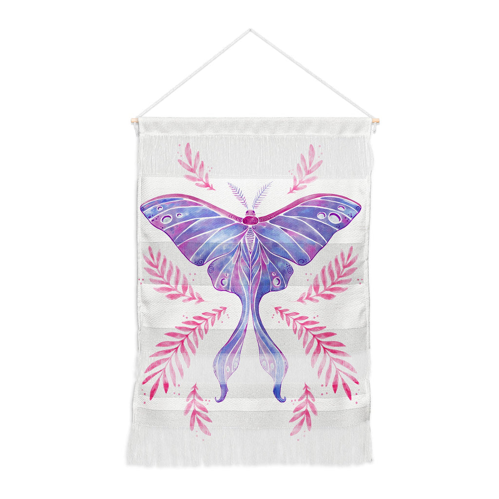 Avenie Luna Moth Blue Violet Wall Hanging Portrait