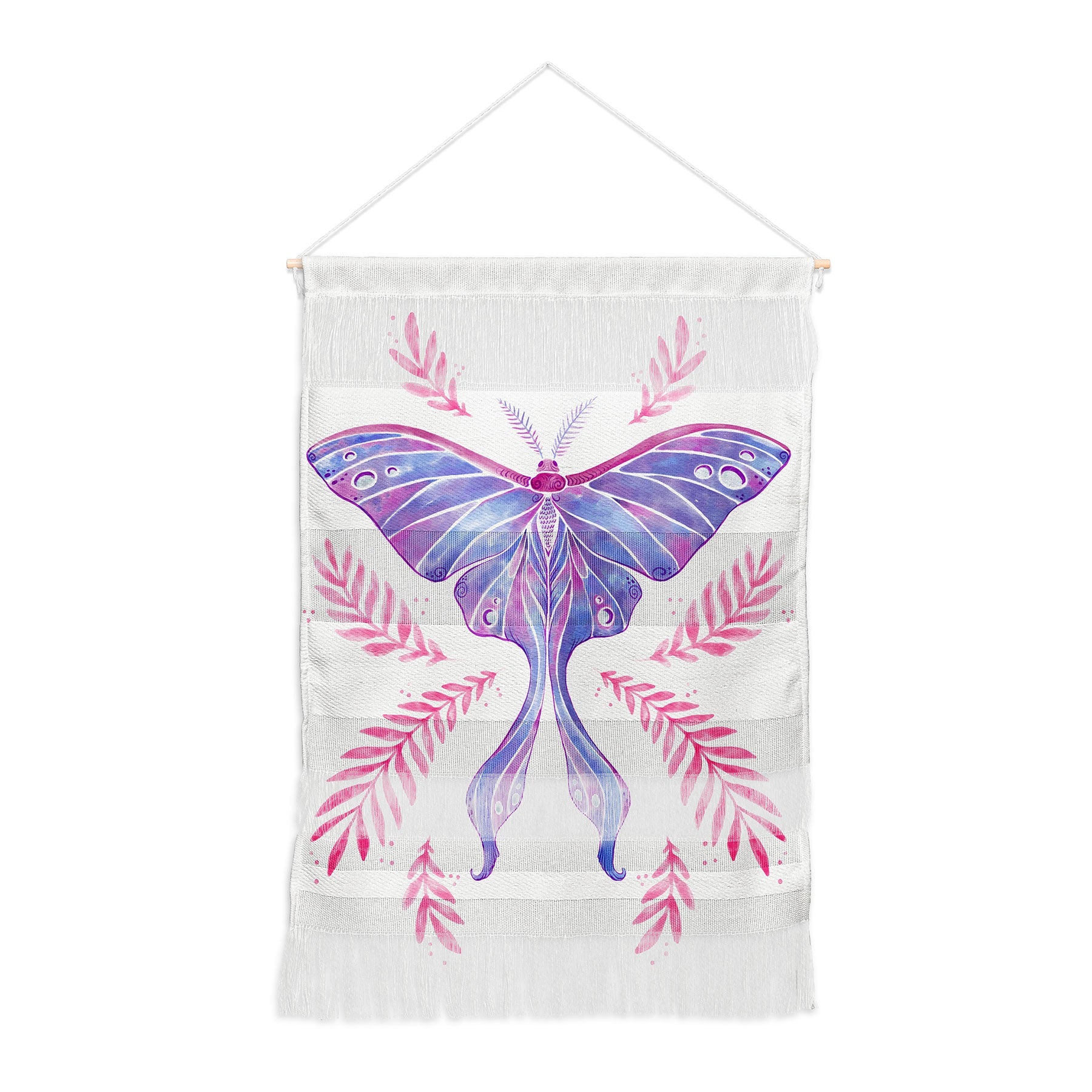 Avenie Luna Moth Blue Violet Wall Hanging Portrait