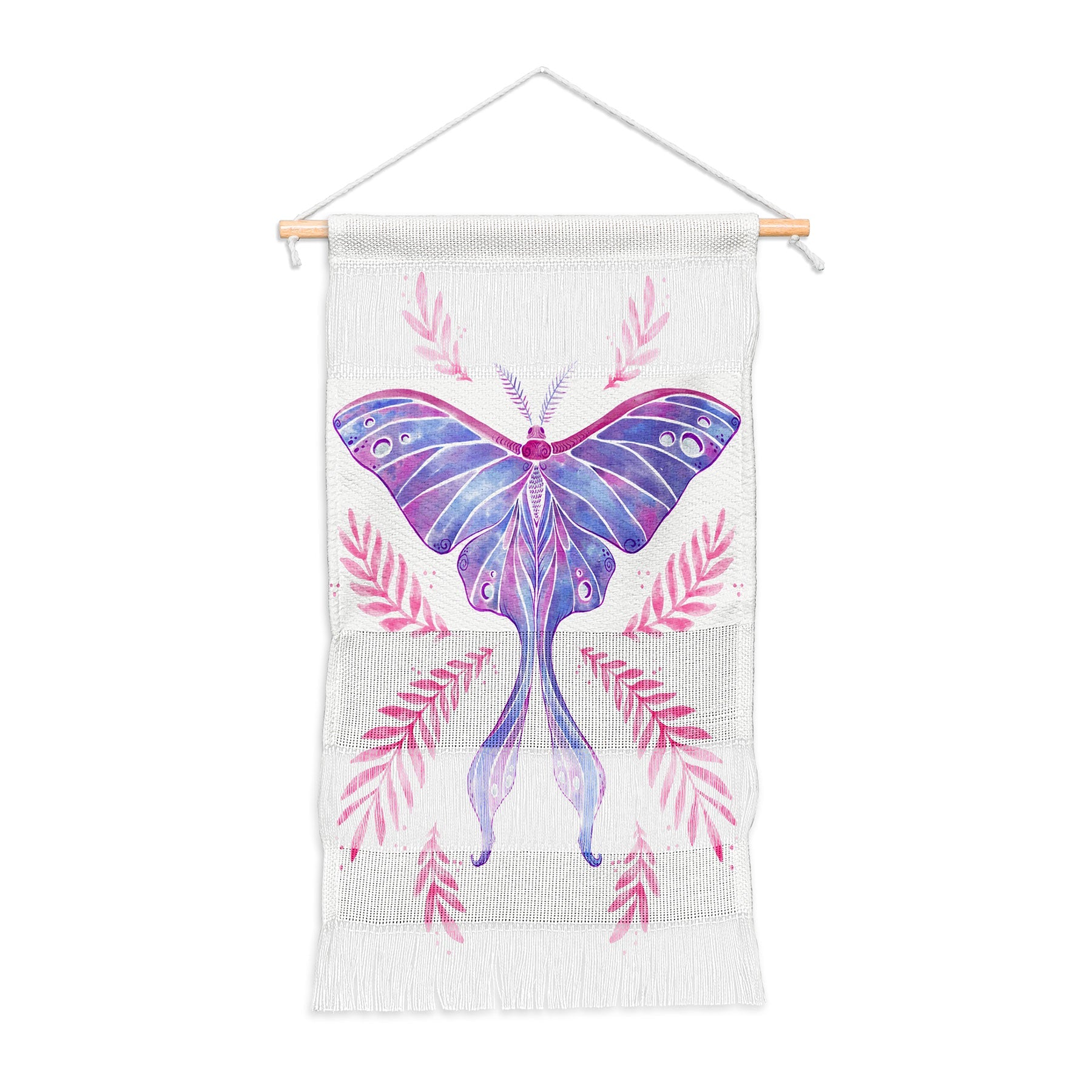 Avenie Luna Moth Blue Violet Wall Hanging Portrait