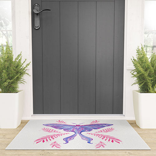 Avenie Luna Moth Blue Violet Welcome Mat