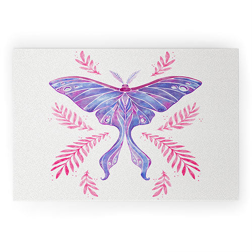 Avenie Luna Moth Blue Violet Welcome Mat