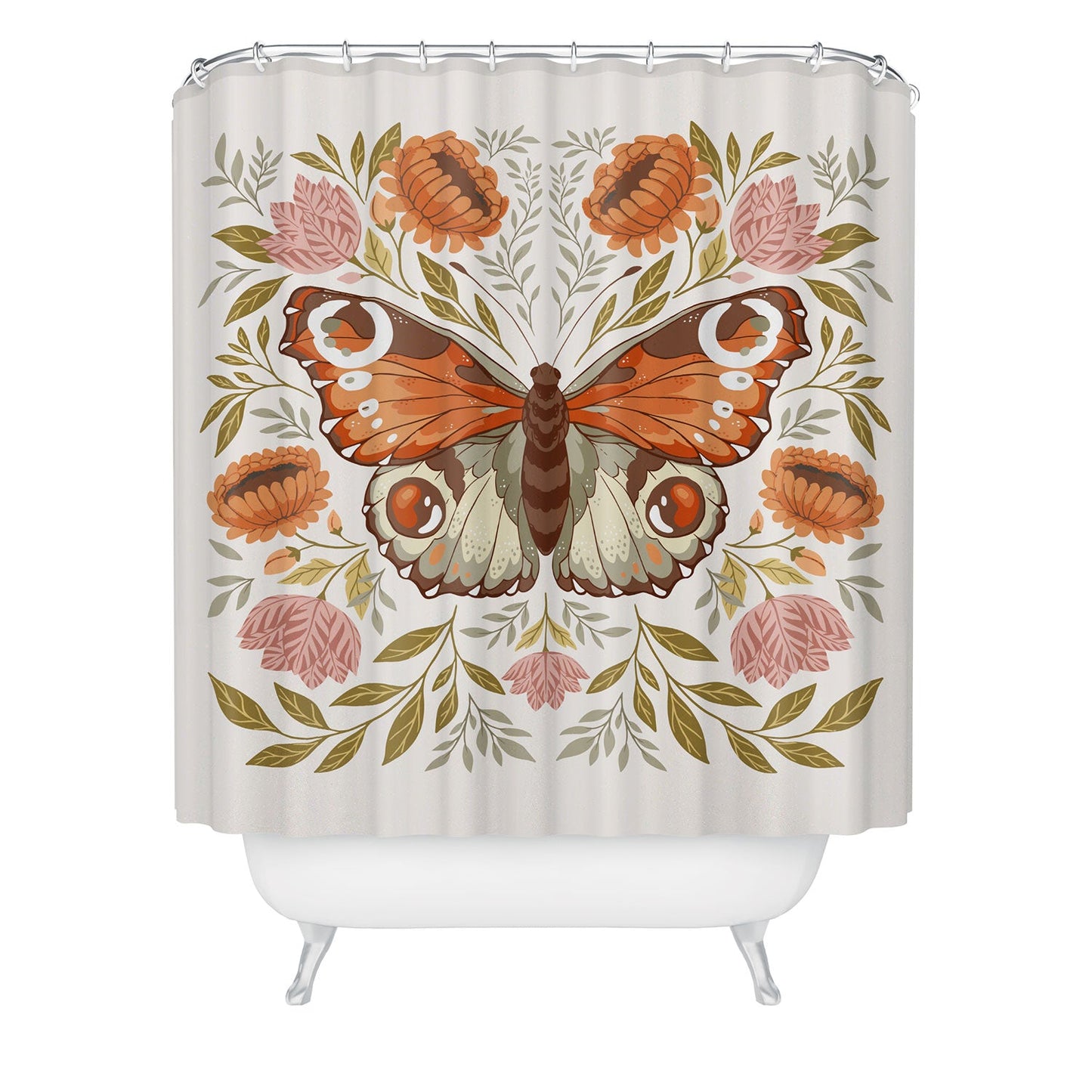 Avenie Morris Inspired Butterfly Shower Curtain