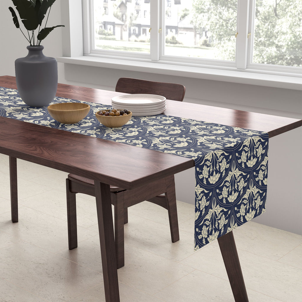 Avenie Victorian Botanical Cornflower Table Runner