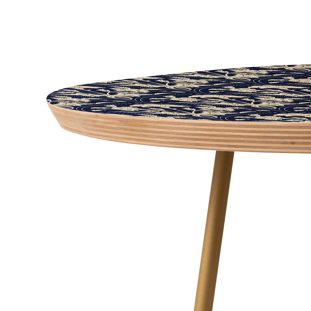 Avenie Victorian Botanical Cornflower Round Side Table