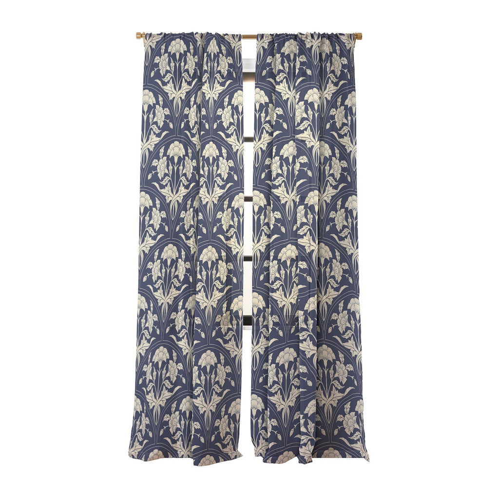Avenie Victorian Botanical Cornflower Sheer Non Repeat