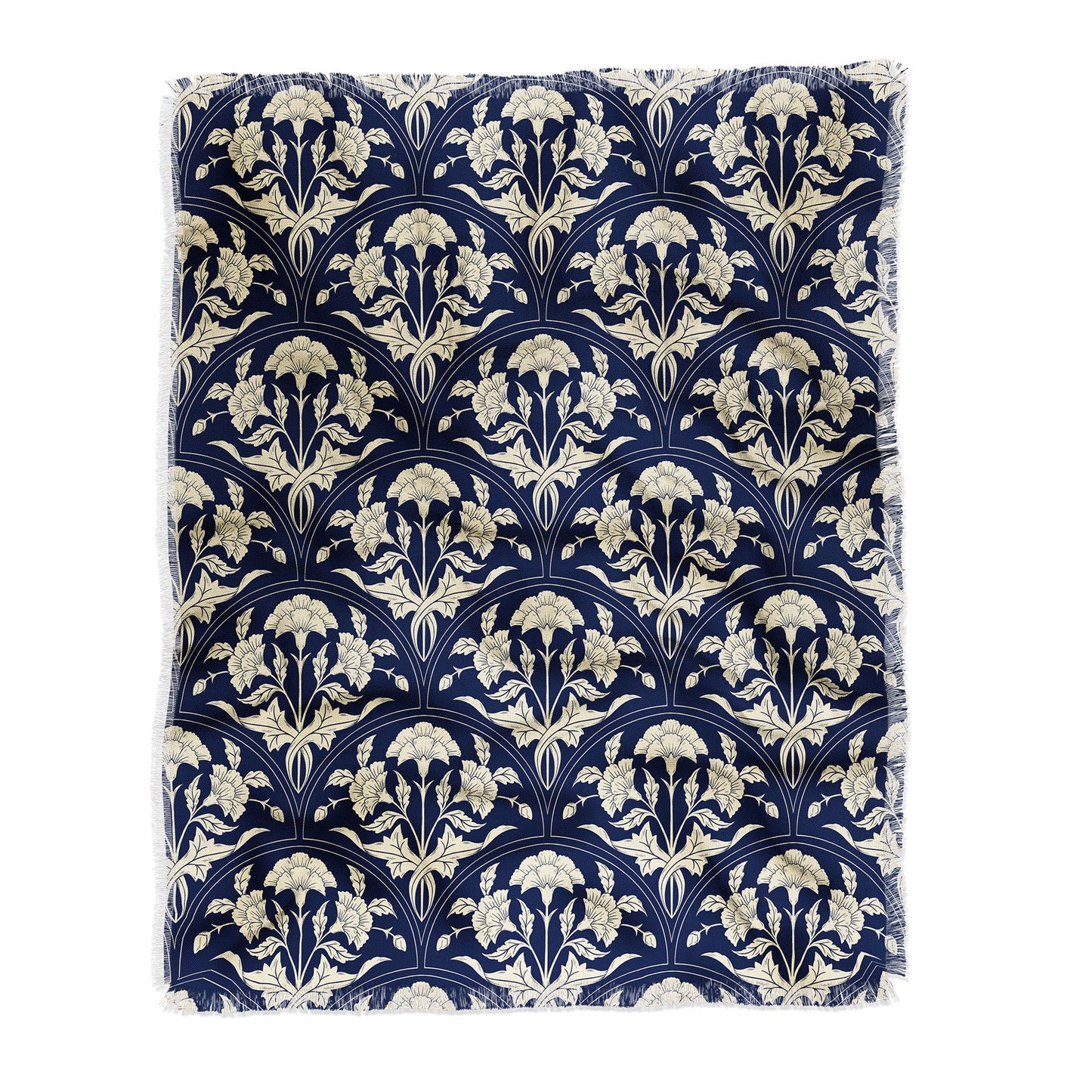 Avenie Victorian Botanical Cornflower Throw Blanket
