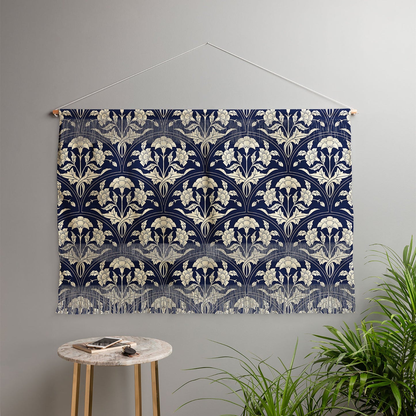 Avenie Victorian Botanical Cornflower Wall Hanging Landscape