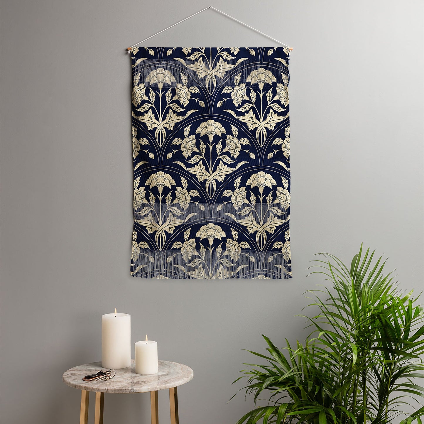 Avenie Victorian Botanical Cornflower Wall Hanging Portrait