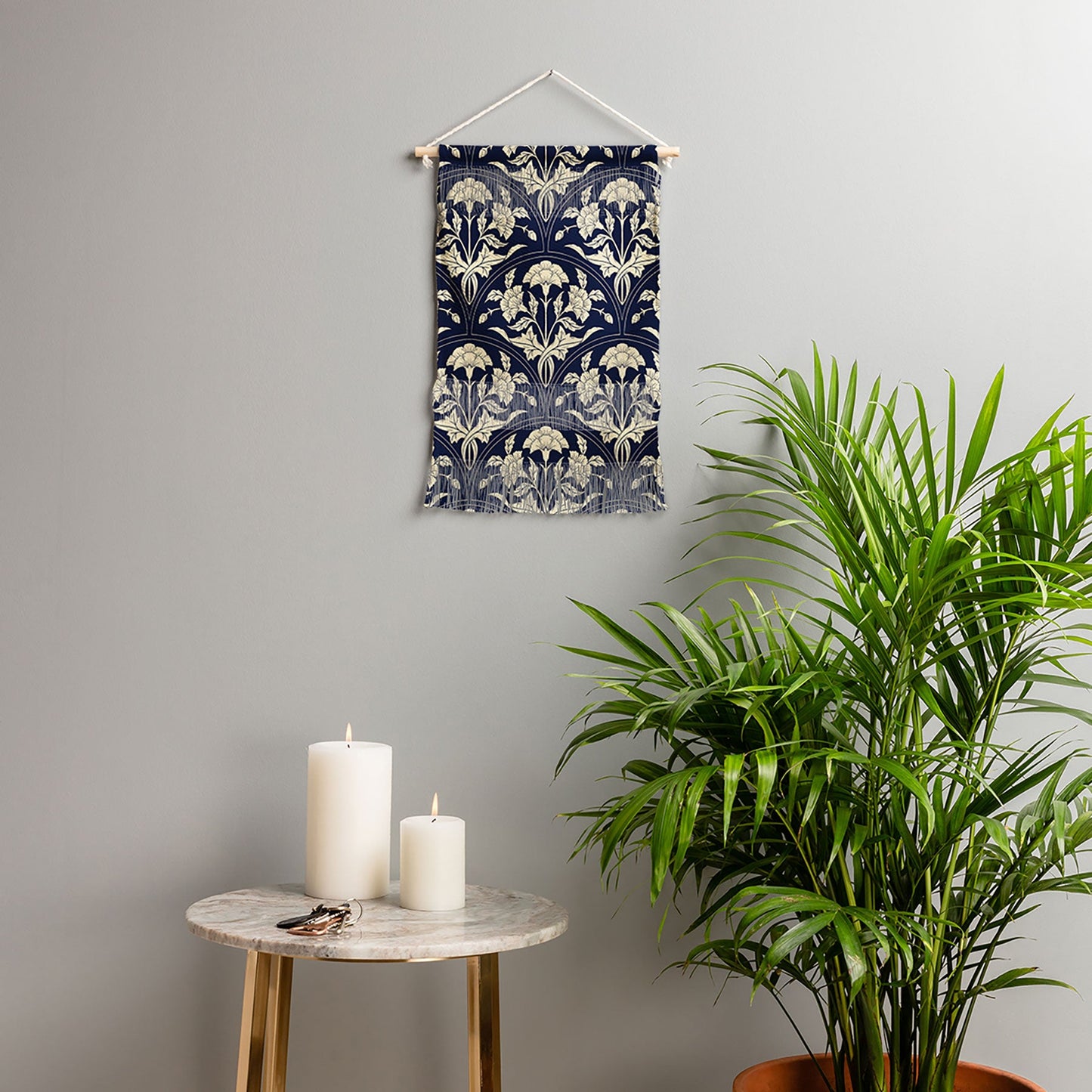 Avenie Victorian Botanical Cornflower Wall Hanging Portrait