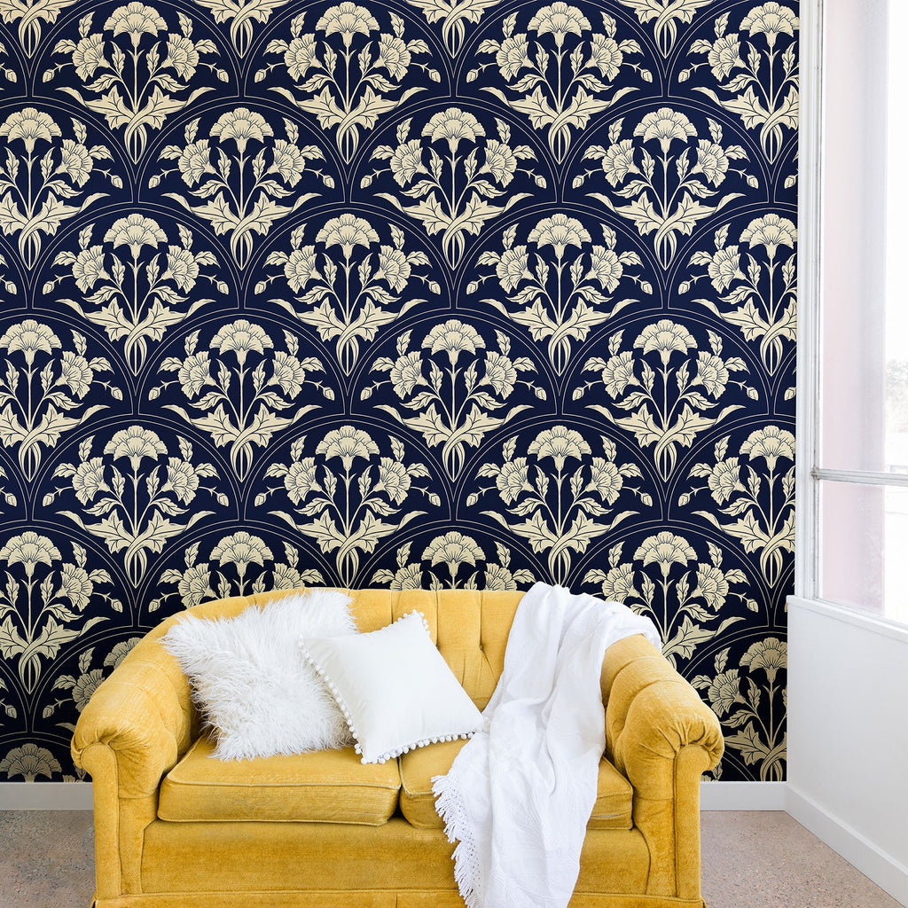 Avenie Victorian Botanical Cornflower Wall Mural