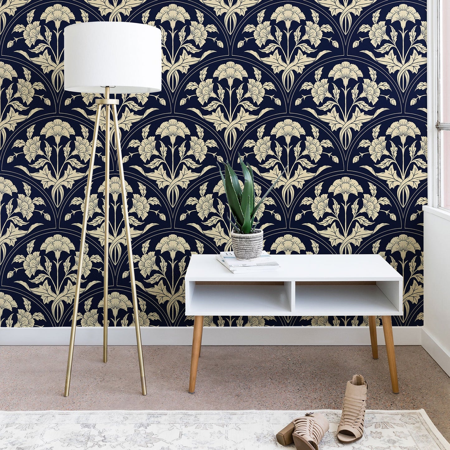Avenie Victorian Botanical Cornflower Wallpaper