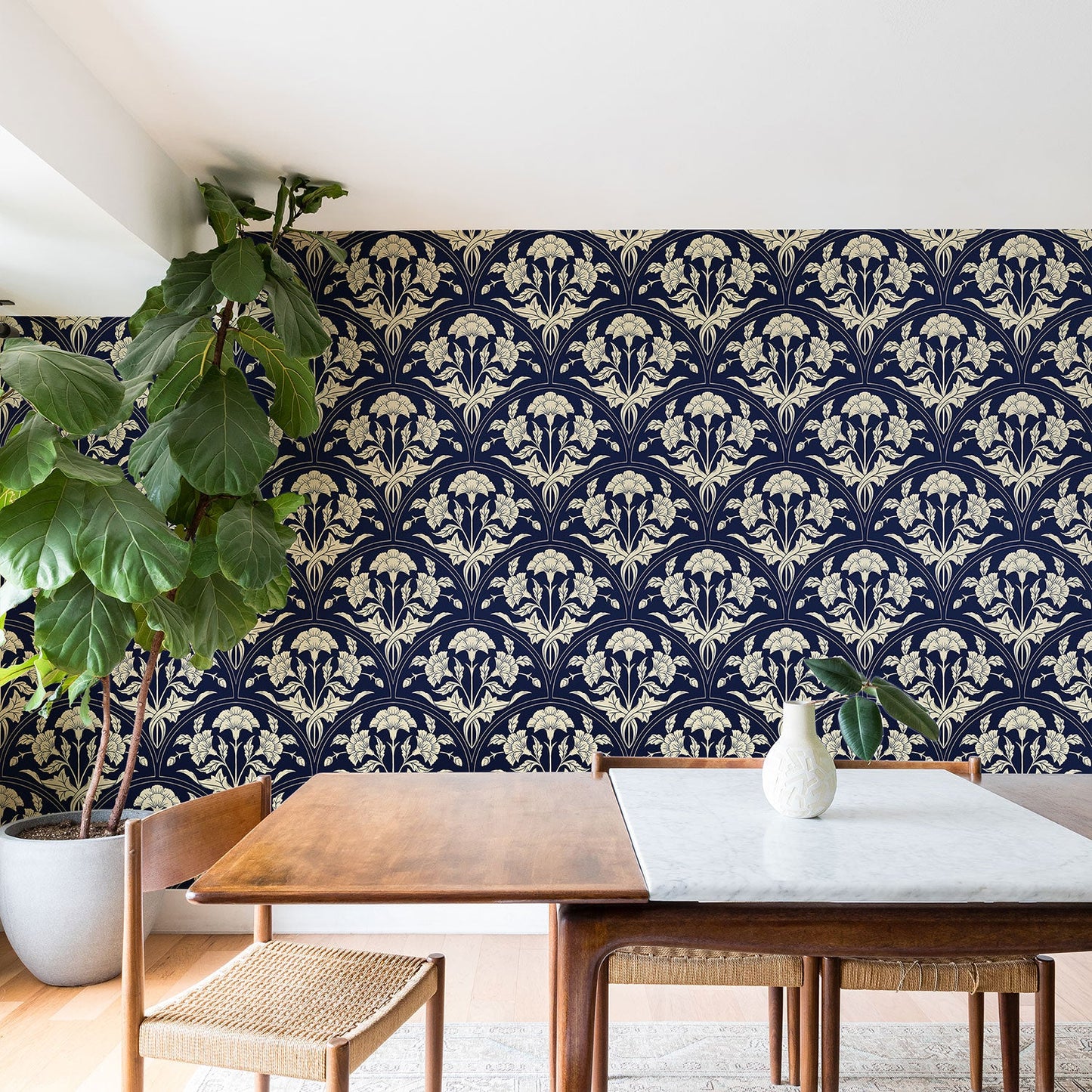 Avenie Victorian Botanical Cornflower Wallpaper
