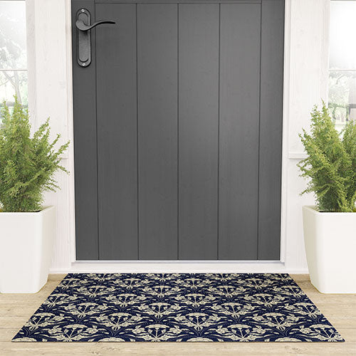 Avenie Victorian Botanical Cornflower Welcome Mat