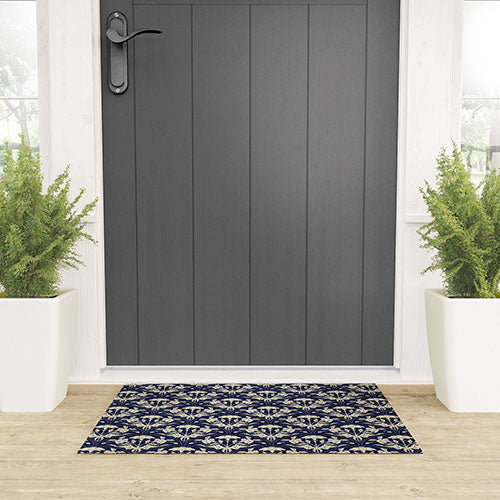 Avenie Victorian Botanical Cornflower Welcome Mat