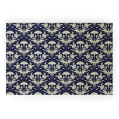Avenie Victorian Botanical Cornflower Welcome Mat