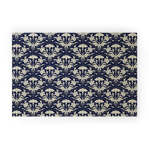 Avenie Victorian Botanical Cornflower Welcome Mat