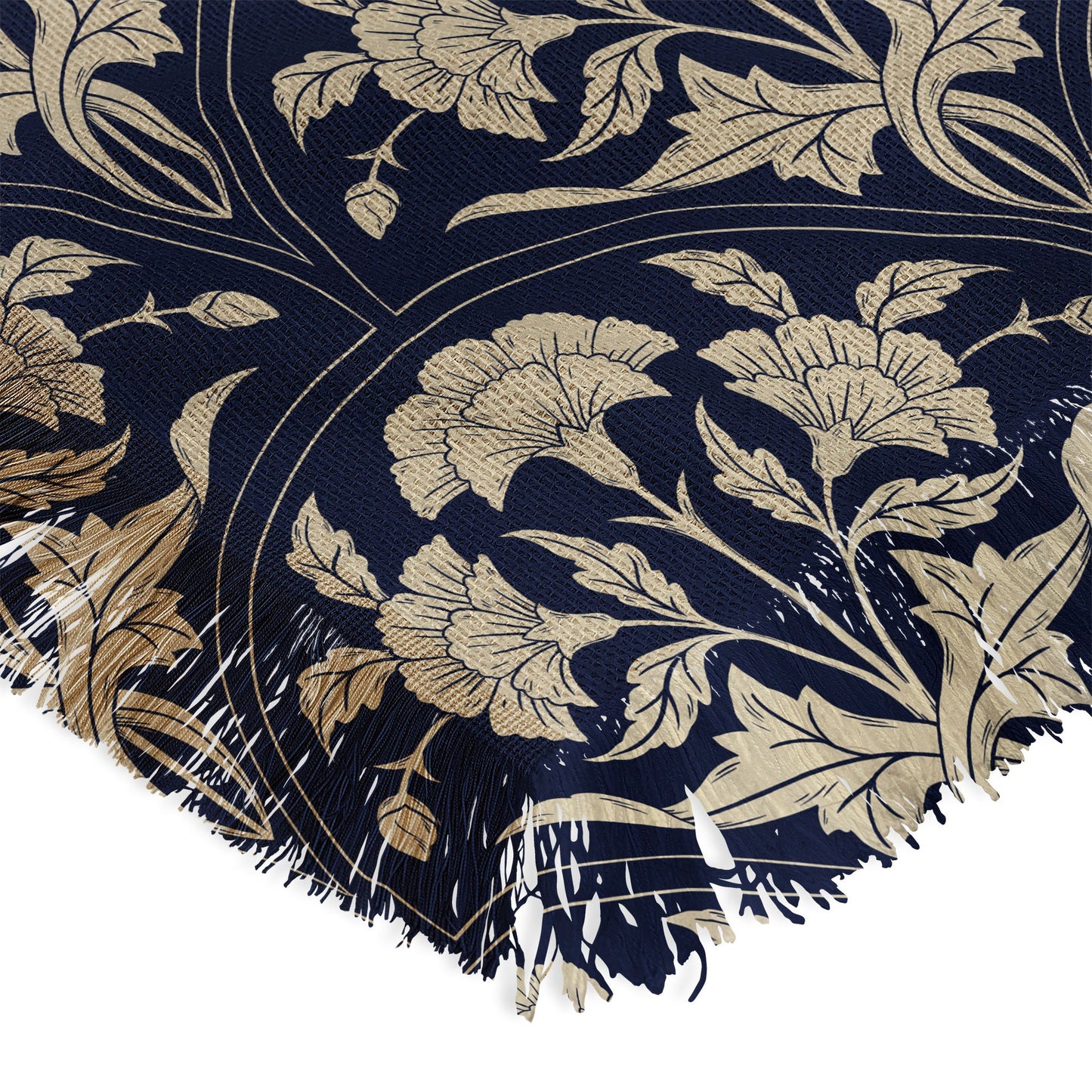 Avenie Victorian Botanical Cornflower Throw Blanket