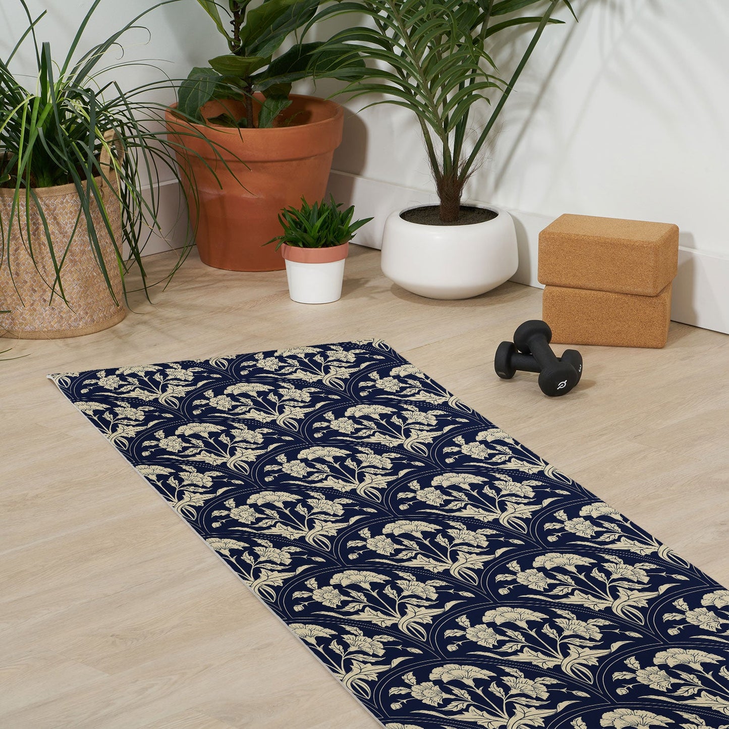 Avenie Victorian Botanical Cornflower Yoga Mat