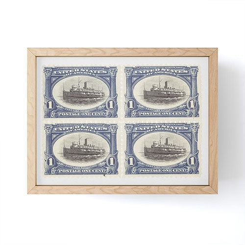 DENY Designs 1901 1c Fast Lake Navigation Stamps Framed Mini Art Print