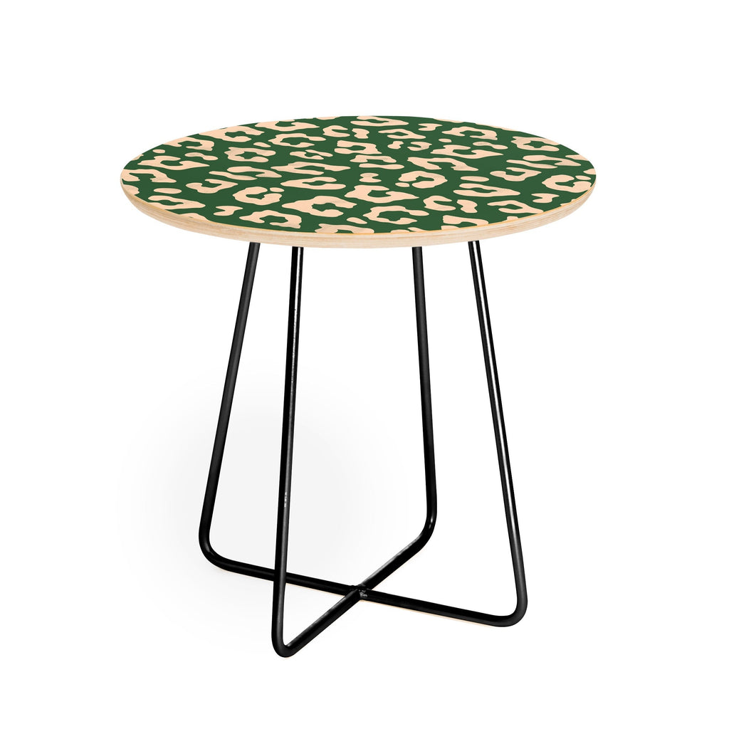 Avenie BR Cheetah Print In Green Round Side Table