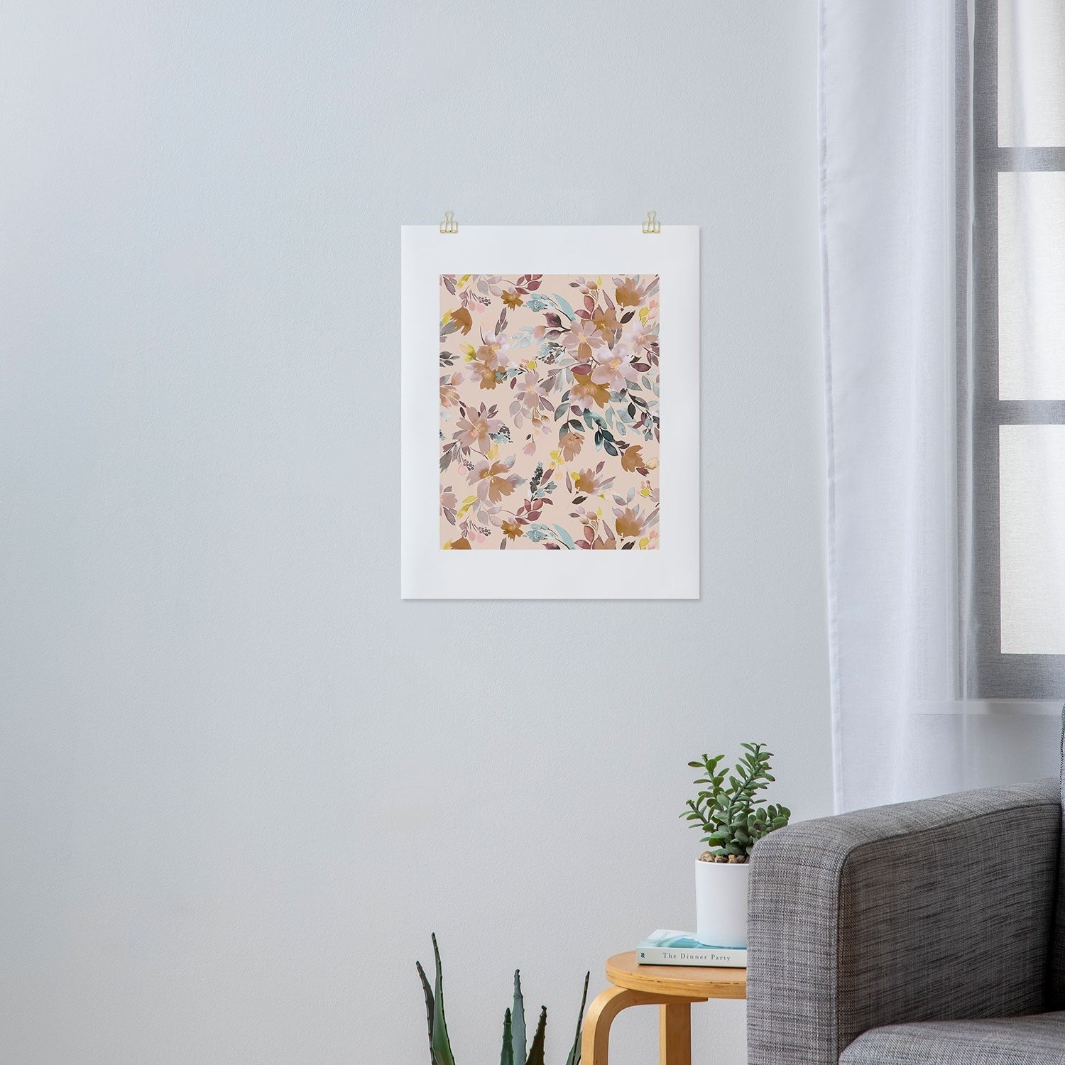 Ninola Design Botanic Retreat Floral Oleander Whimsical Soft Pink Art Print