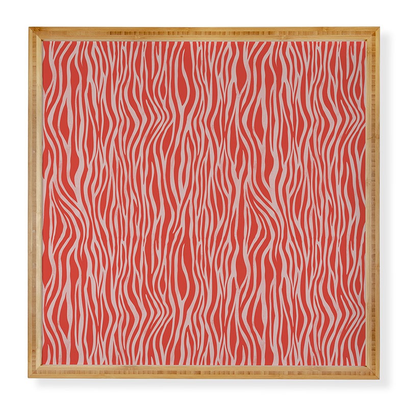 Avenie BR Red Zebra Stripe Framed Wall Art