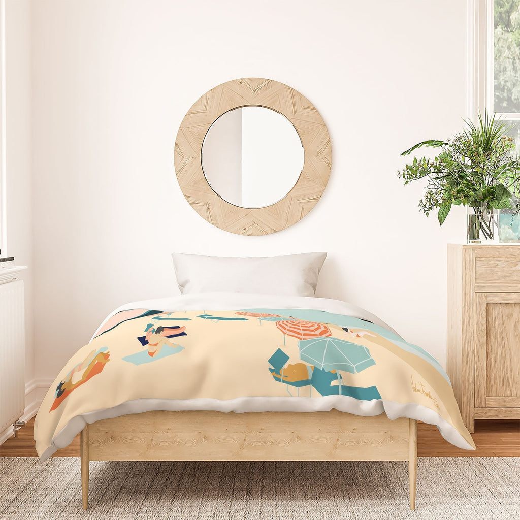 Valeria Frustaci Beach of Positano in Italy Duvet Cover